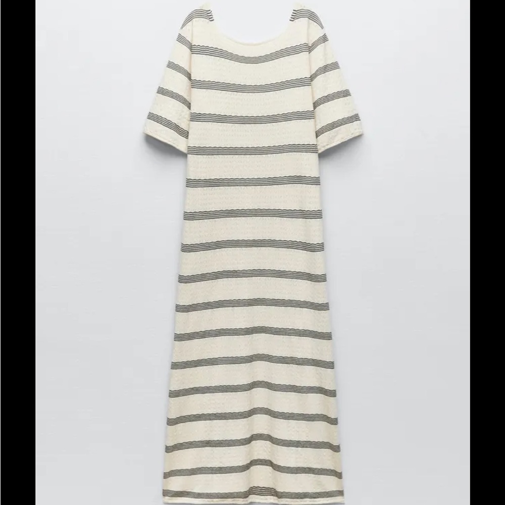 Zara STRIPED KNIT DRESS - Picture 3 of 5
